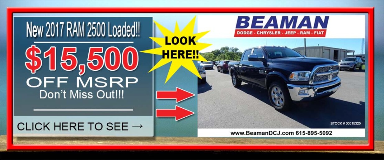 Beaman Dodge Chrysler Jeep Ram FIAT Murfreesboro, TN New & Used Car Dealership