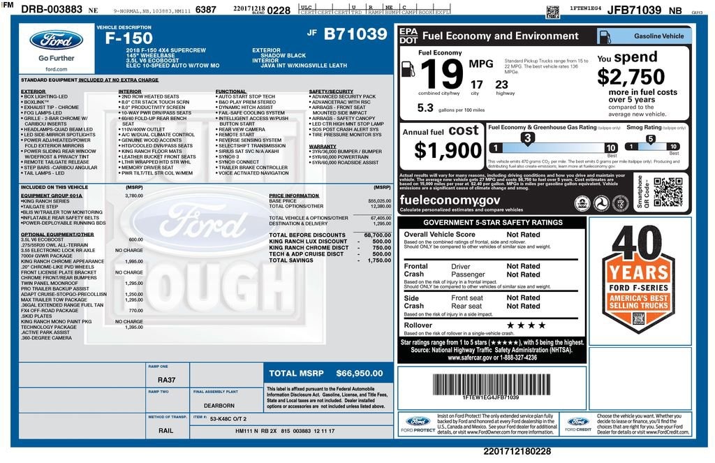 Used 2018 Ford F-150 King Ranch Truck SuperCrew Cab