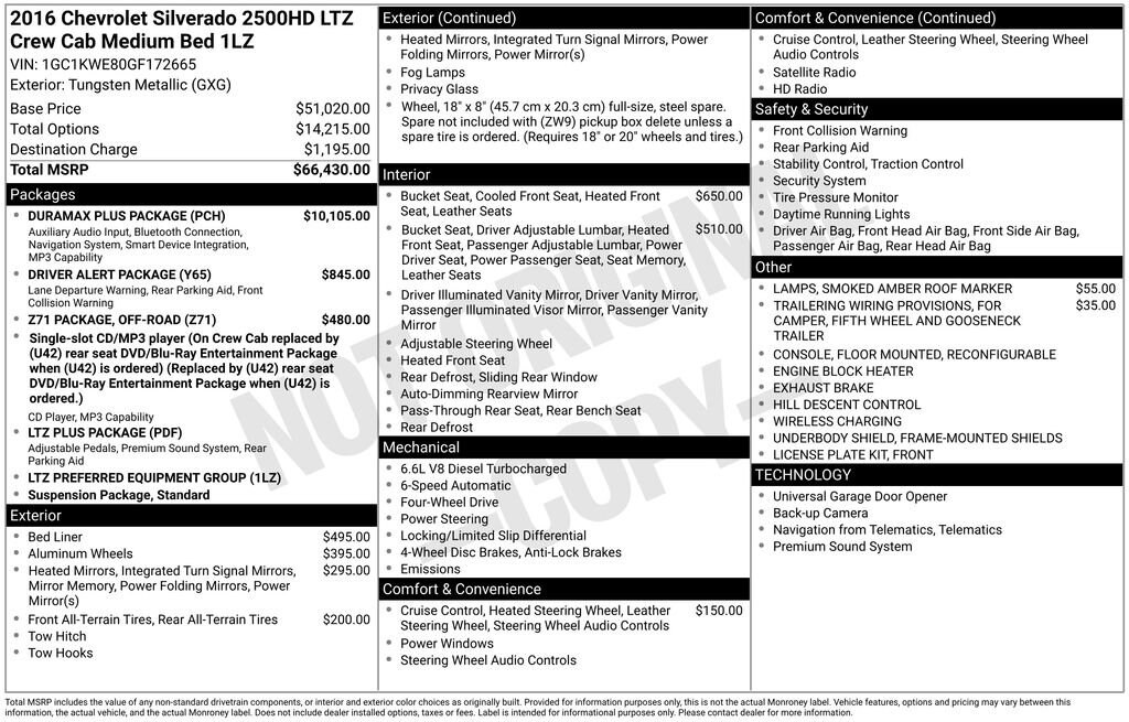 Used 2016 Chevrolet Silverado 2500 HD LTZ Truck Crew Cab