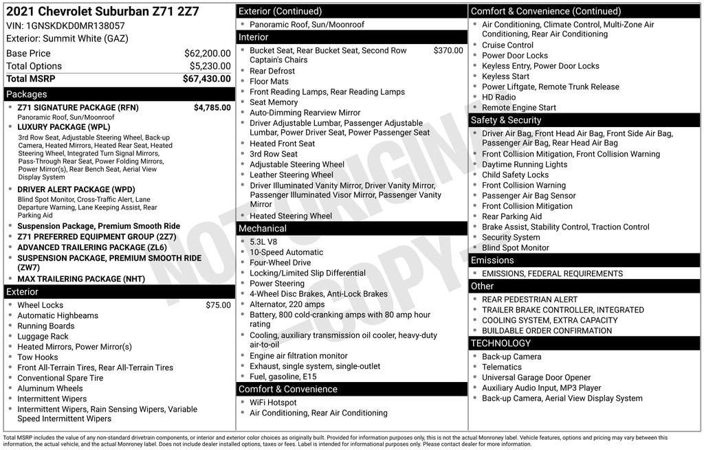 Used 2021 Chevrolet Suburban Z71 SUV