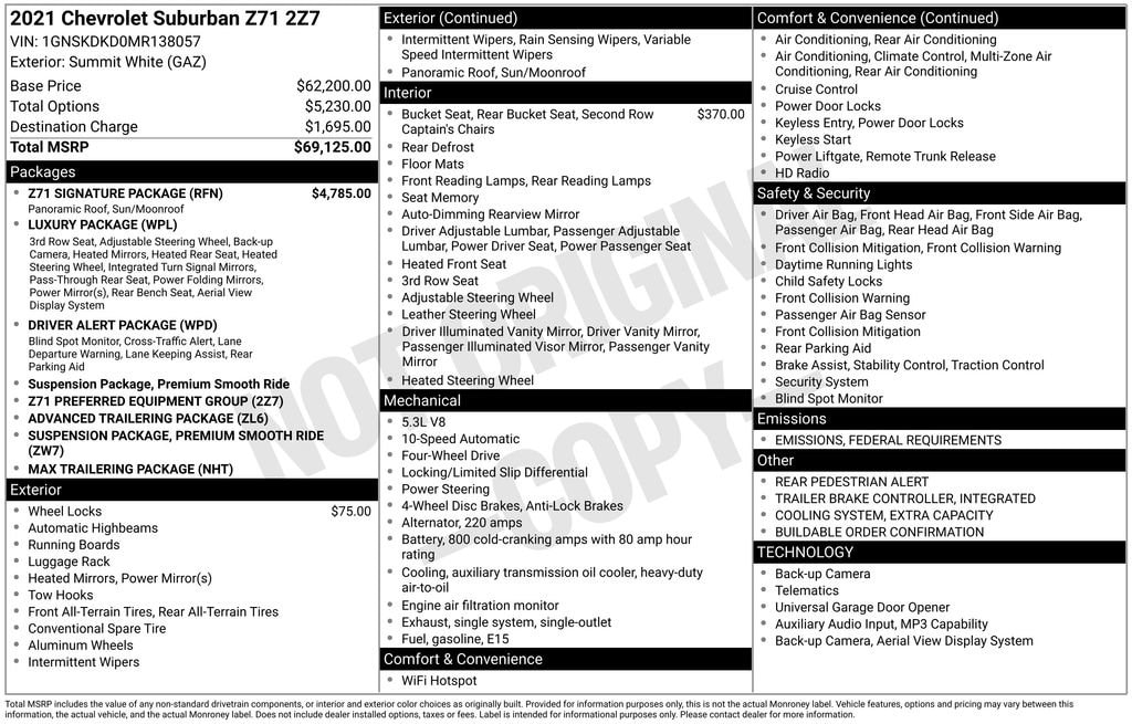 Used 2021 Chevrolet Suburban Z71 SUV