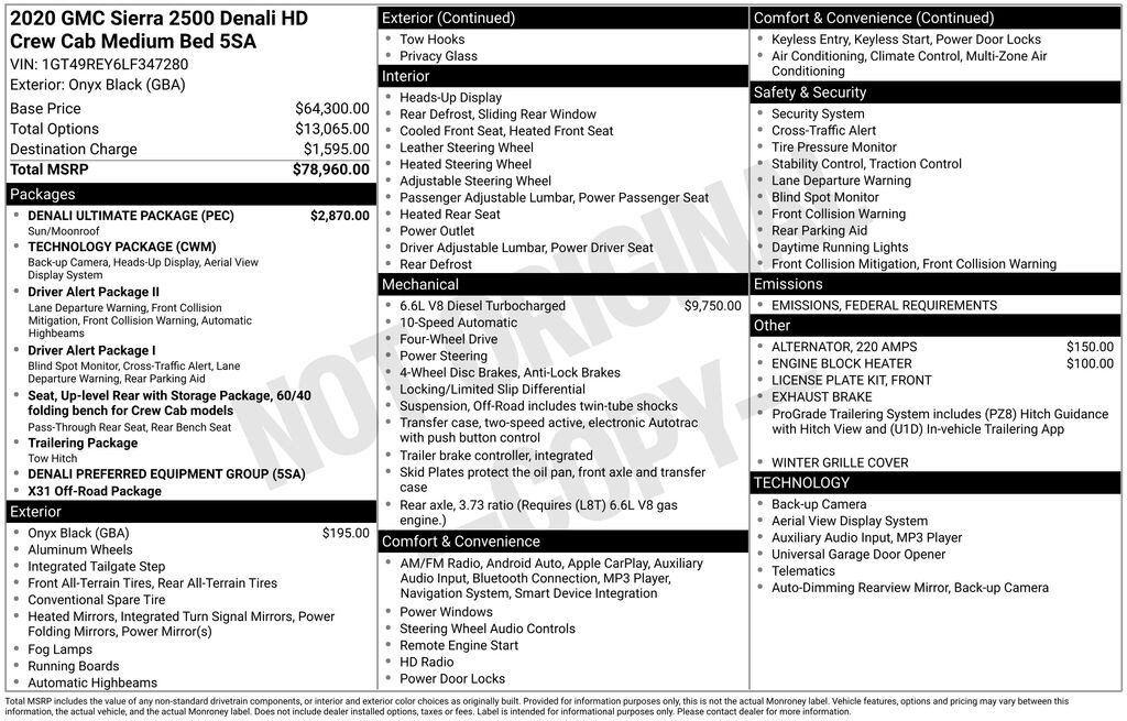 Used 2020 GMC Sierra 2500HD Denali Truck Crew Cab