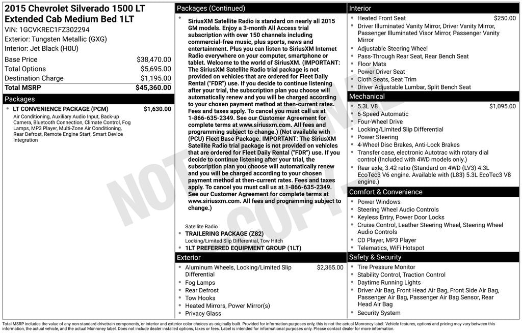 Used 2015 Chevrolet Silverado 1500 LT LT1 Truck Double Cab