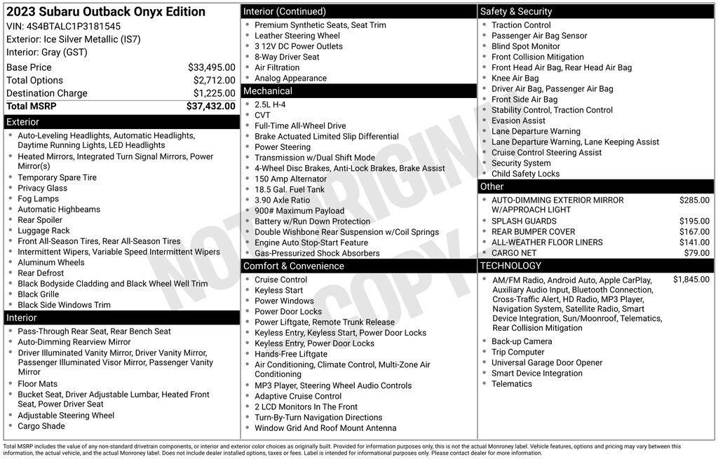 Used 2023 Subaru Outback Onyx Edition SUV