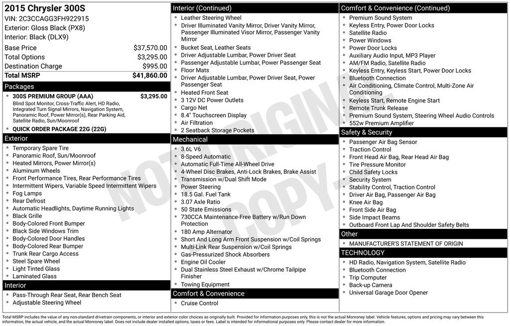 Certified 2015 Chrysler 300 S Sedan