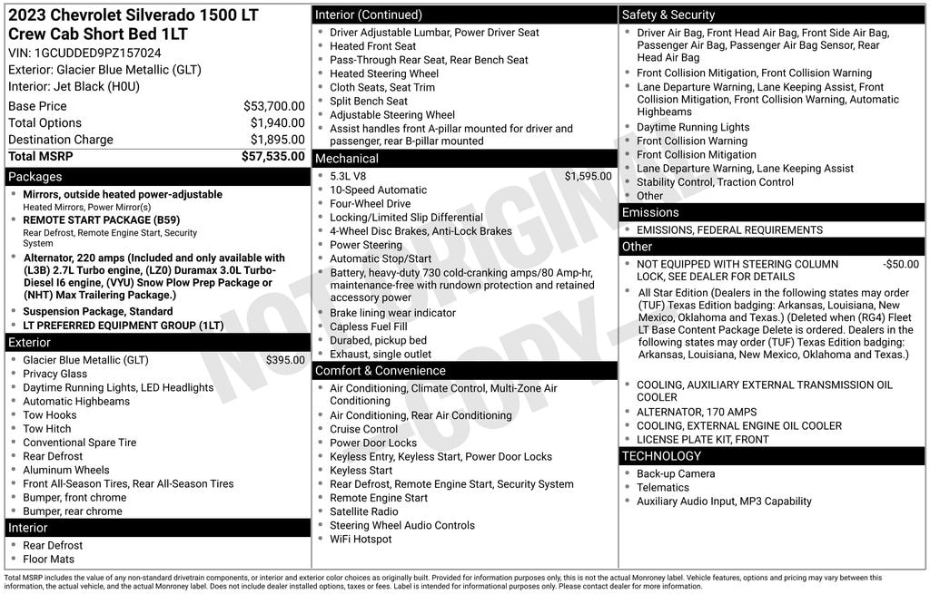 Certified 2023 Chevrolet Silverado 1500 LT LT1 Truck Crew Cab