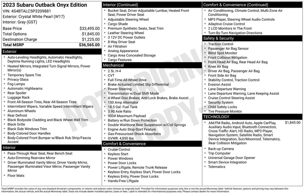 Used 2023 Subaru Outback Onyx Edition SUV