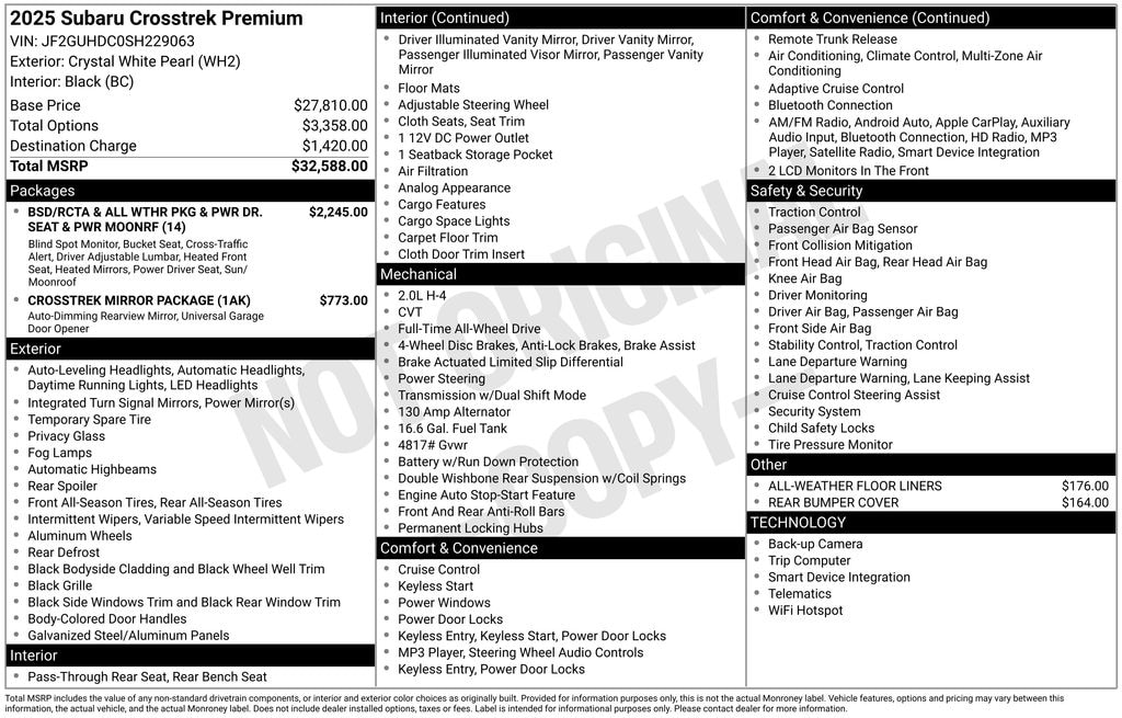 Used 2025 Subaru Crosstrek Premium SUV