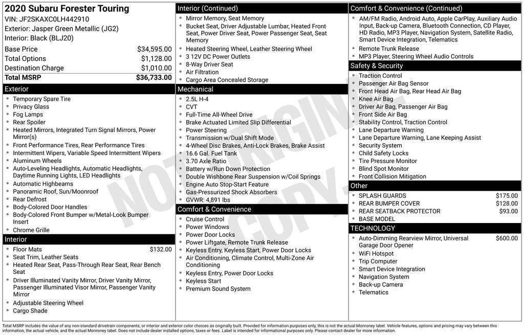 Used 2020 Subaru Forester Touring SUV