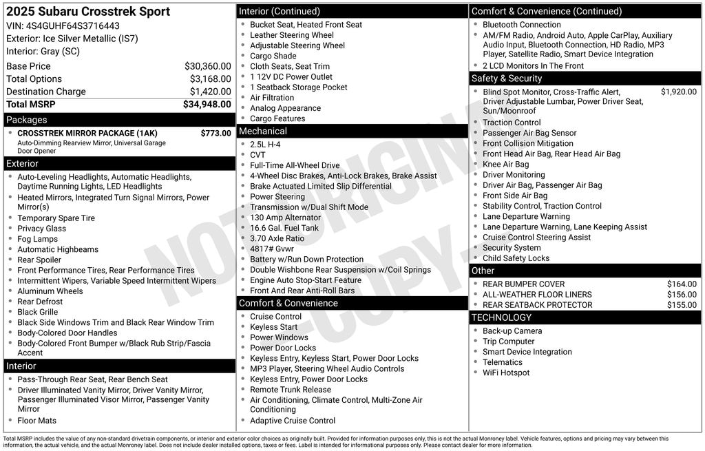 Used 2025 Subaru Crosstrek Sport SUV