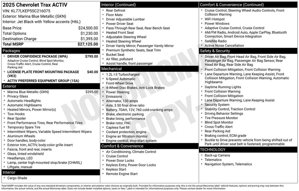Certified 2025 Chevrolet Trax Activ SUV
