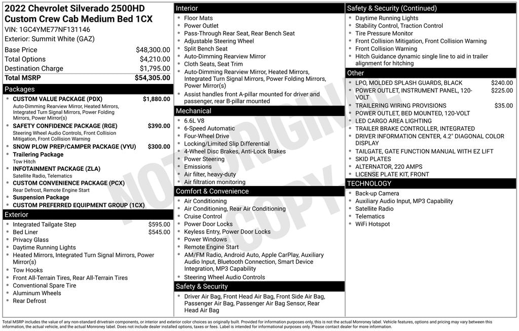 Used 2022 Chevrolet Silverado 2500 HD Custom Truck Crew Cab