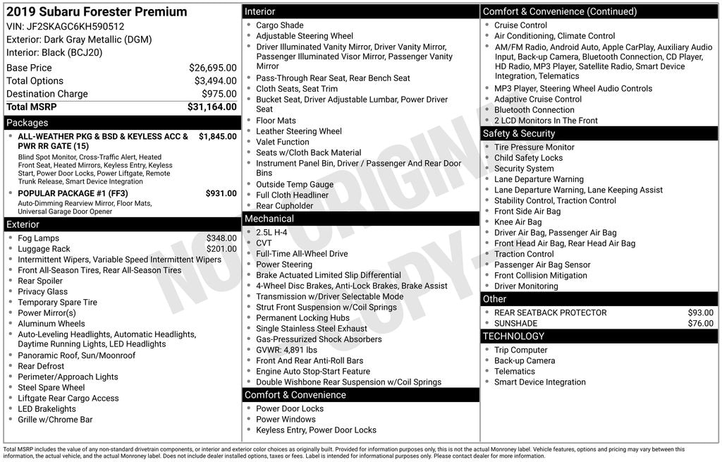 Used 2019 Subaru Forester Premium SUV