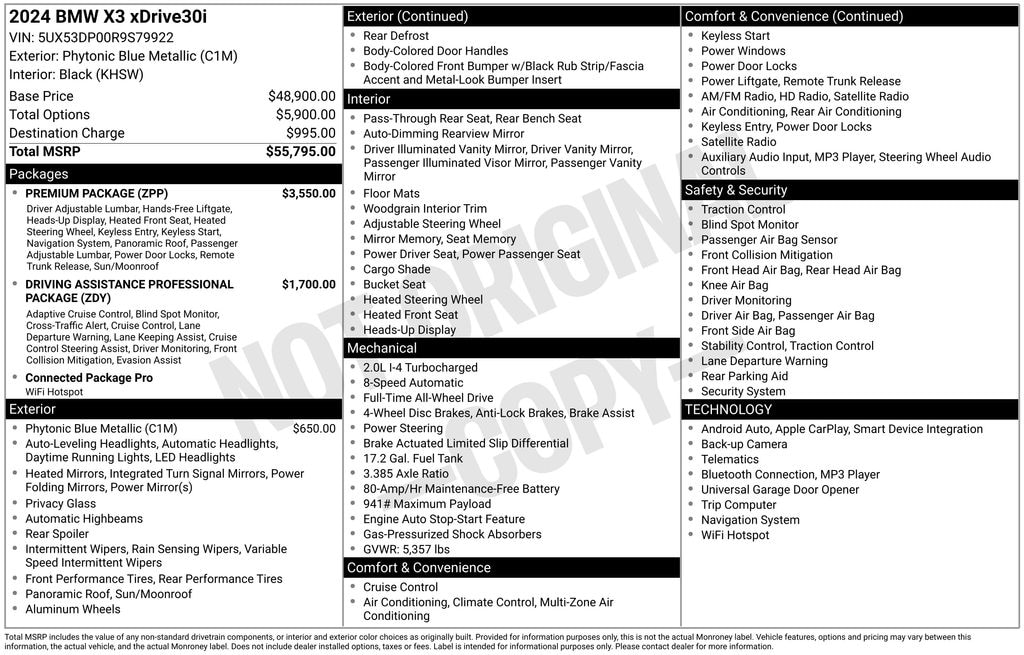 Certified 2024 BMW X3 xDrive30i SUV