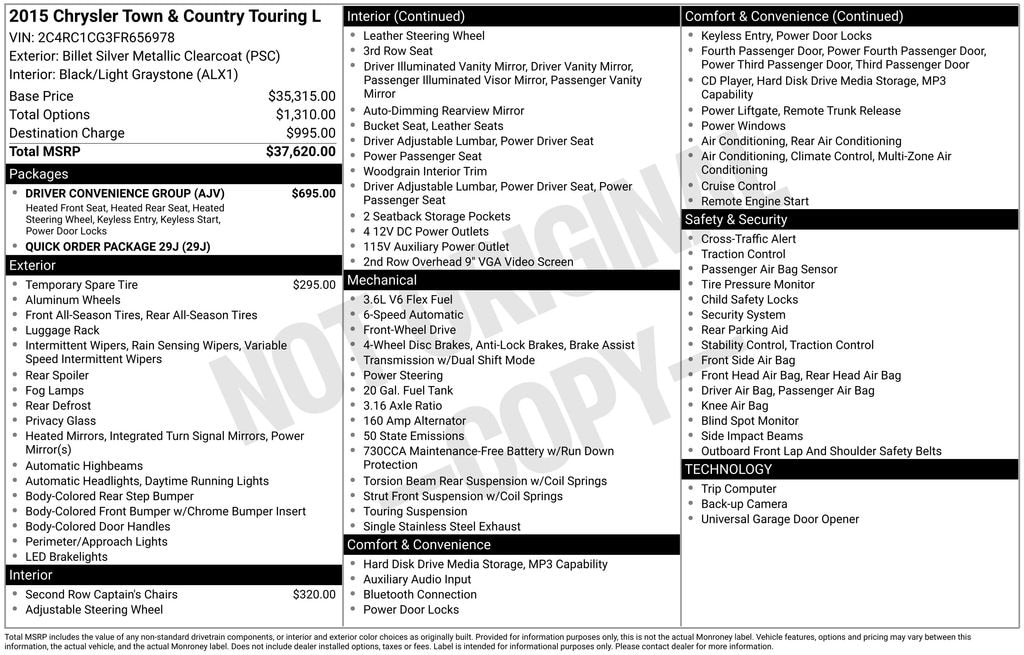 Used 2015 Chrysler Town & Country Touring-L Van