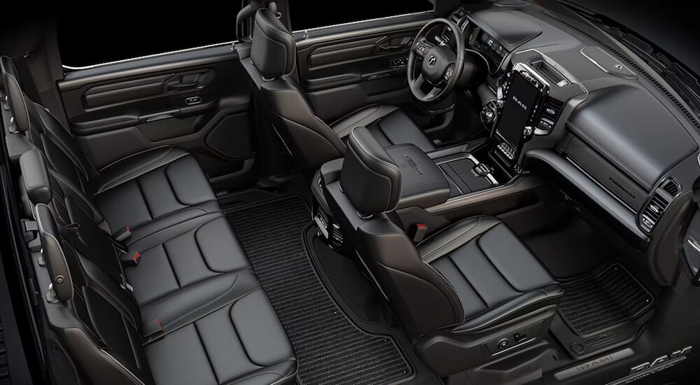 An overhead view of the seating in the cabin of a 2024 Ram 1500 Limited DT.
