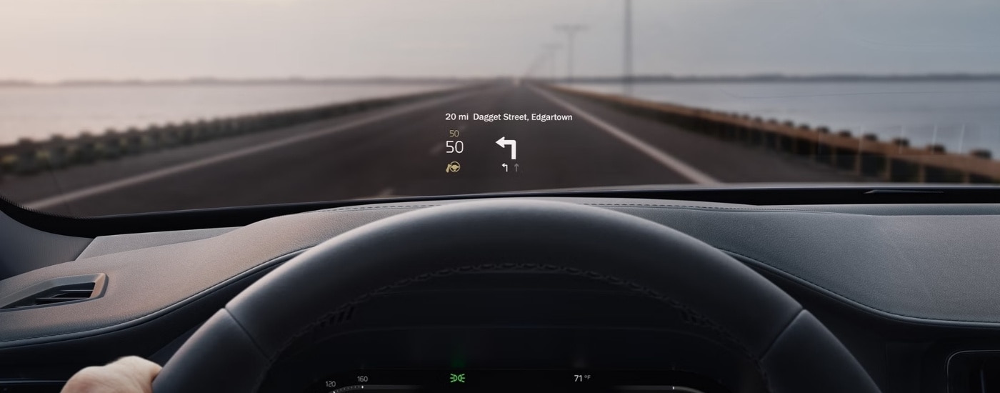 The Head Up display in a 2025 Volvo XC60.
