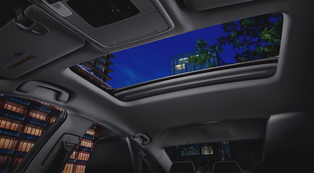 The open moonroof in a 2025 Honda Accord Hybrid Touring.