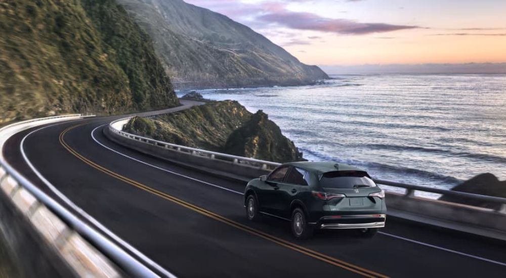 Honda%20Dealer%20Near%20Greenfield%20-%202025%20Honda%20HR-V%20-%20Coast%202.jpg A green 2025 Honda HR-V is shown on a costal road after leaving a Honda dealer near Greenfield