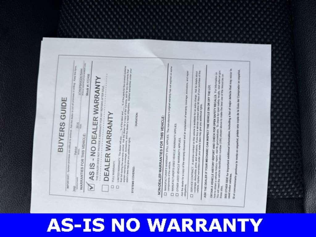 Used 2016 Jeep Patriot Sport SE SUV