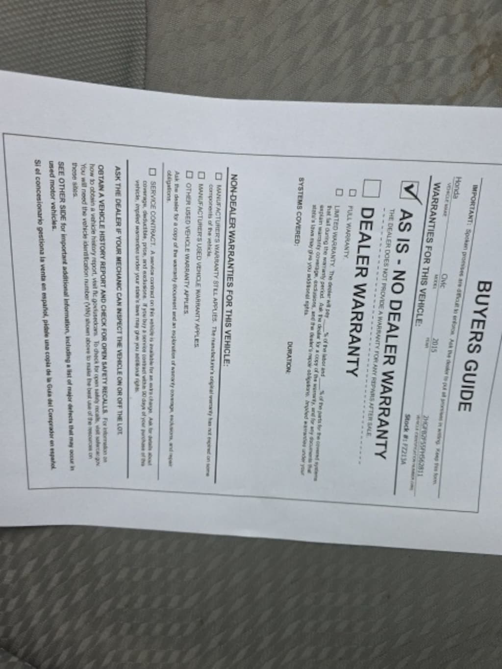 Used 2015 Honda Civic LX Sedan