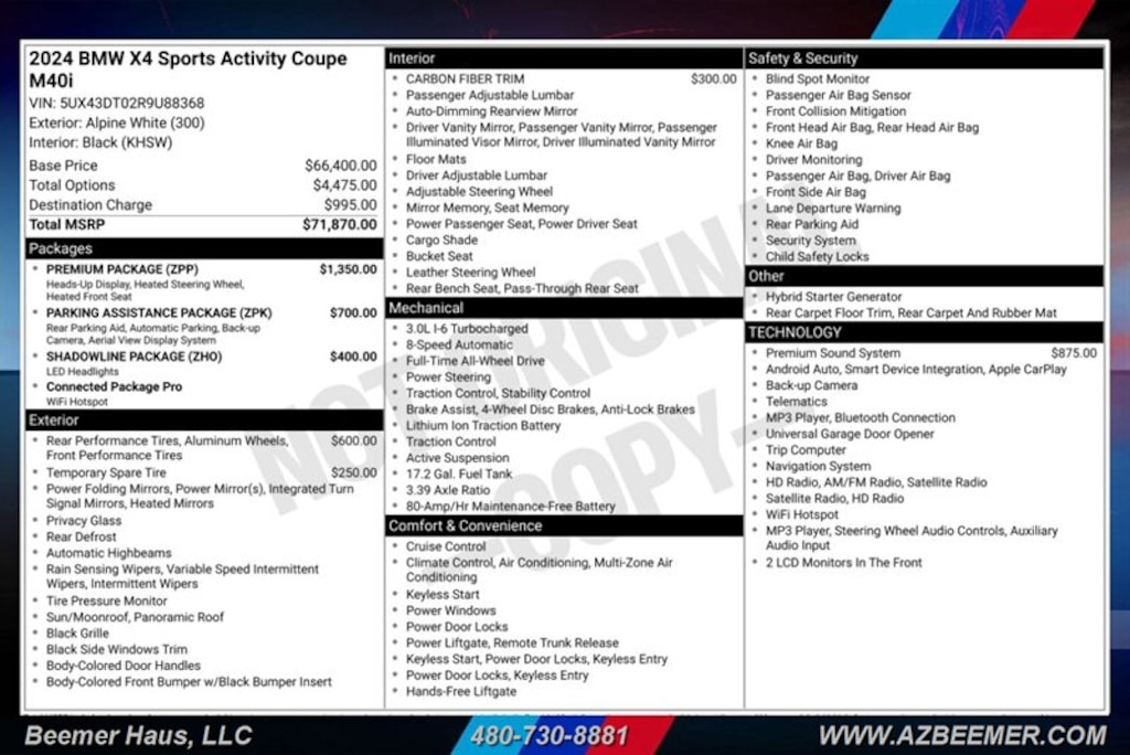Certified 2024 BMW X4 M40i SUV