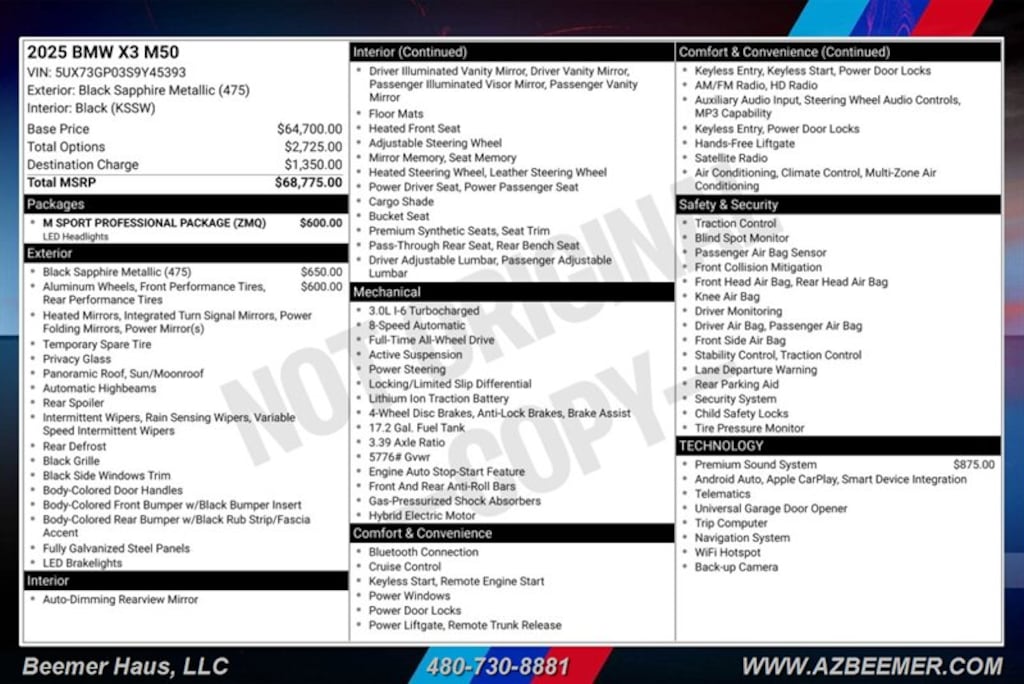 Certified 2025 BMW X3 M50 xDrive SUV