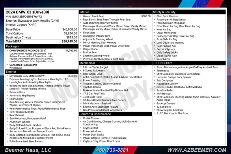 Certified 2024 BMW X3 sDrive30i SUV