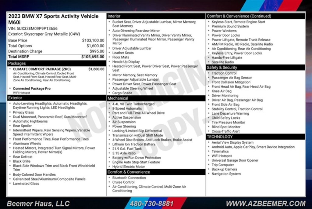 Certified 2023 BMW x7 M60i SUV