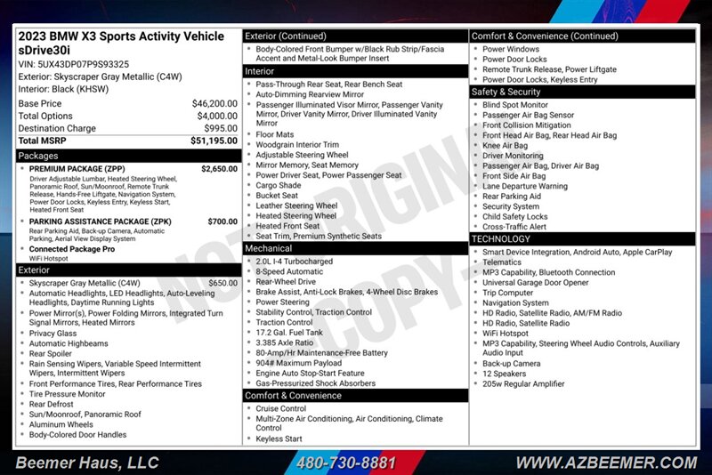 Certified 2023 BMW X3 sDrive30i SUV