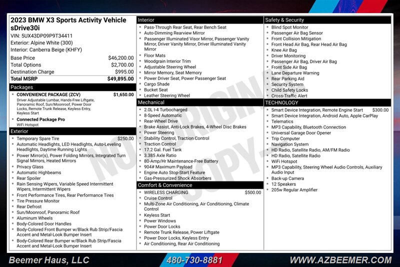 Certified 2023 BMW X3 sDrive30i SUV