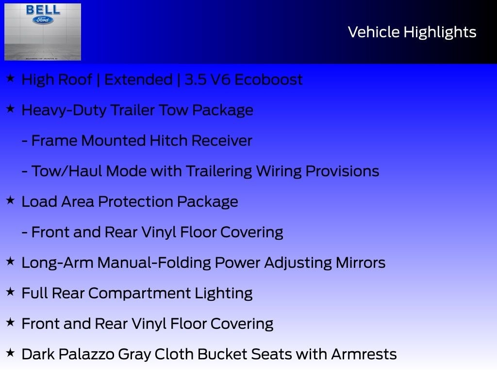 New 2027 Ford Transit-350 Cargo Base Van High Roof Ext. Van