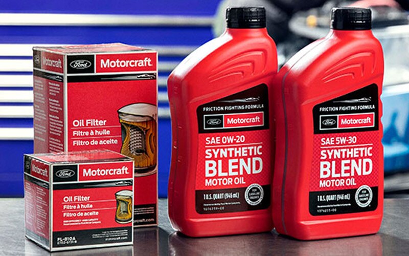 Motorcraft oil and filter for The Works package at Bell Ford