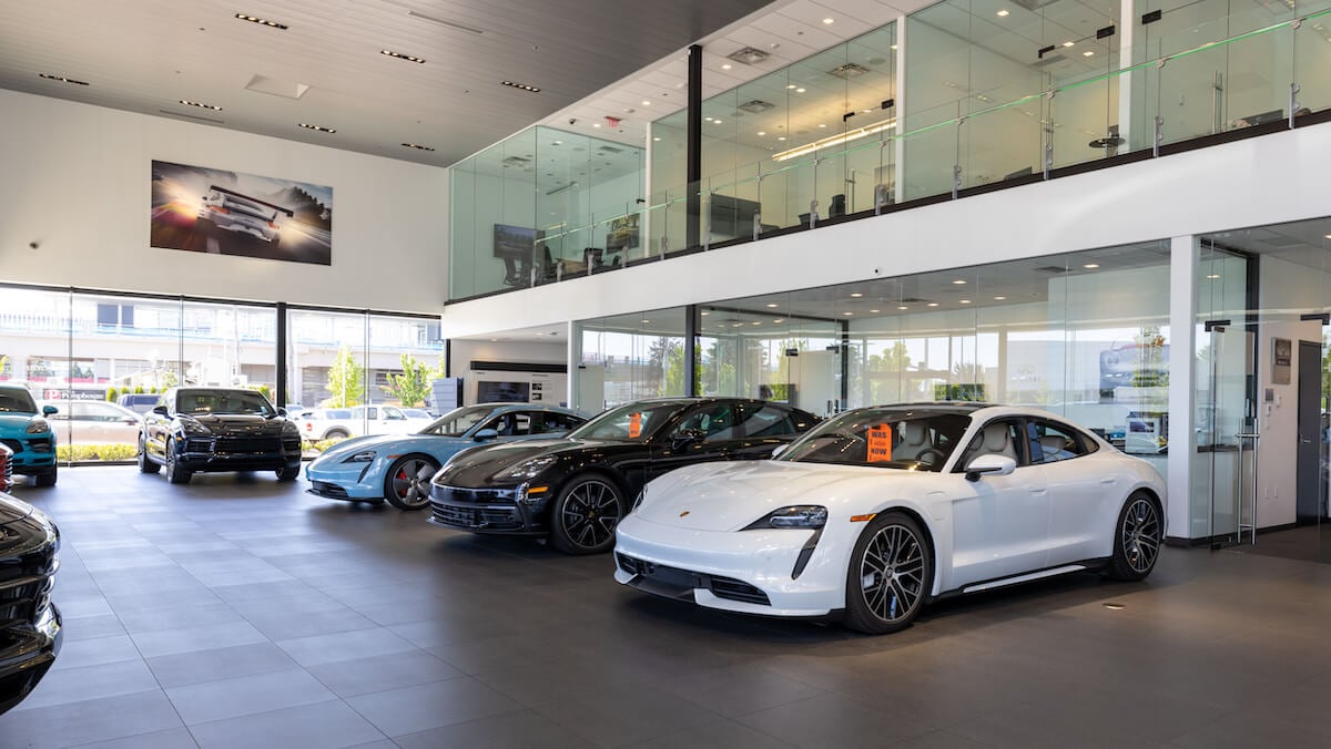 Porsche Bellevue showroom with new Porsche models