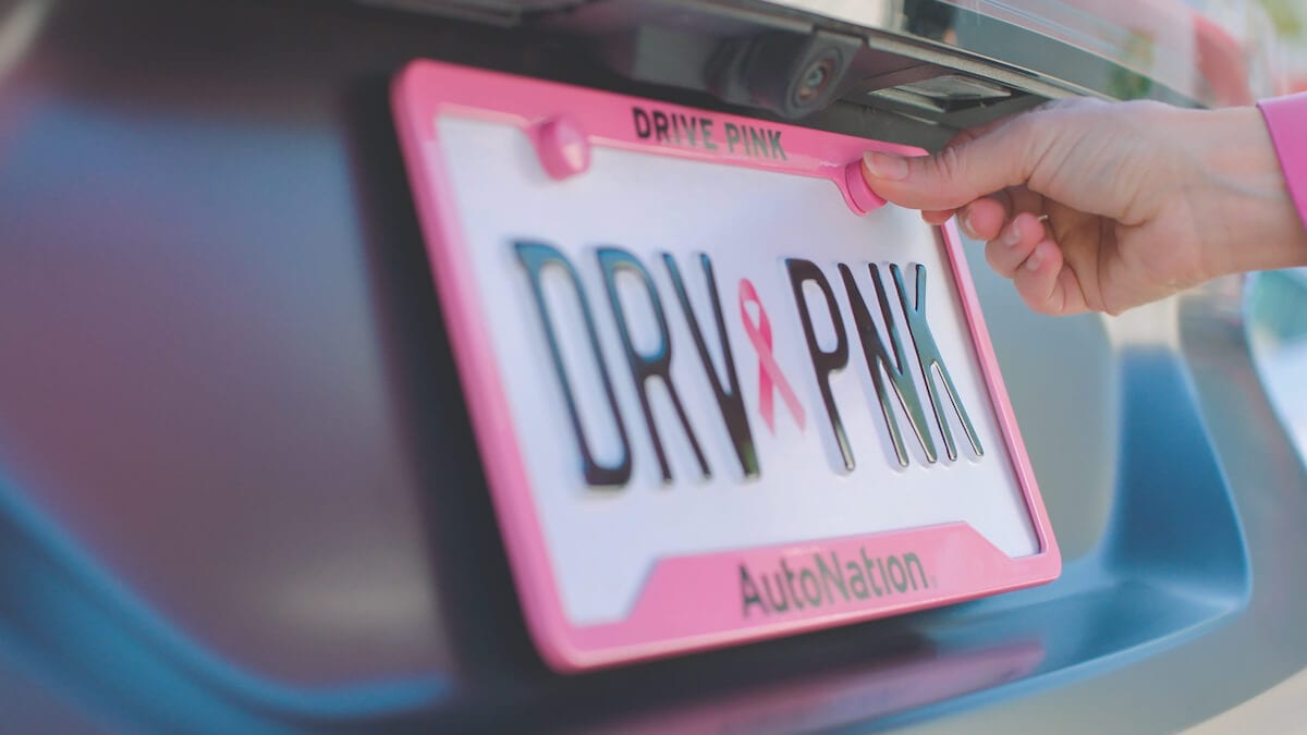 AutoNation Drive Pink license plate