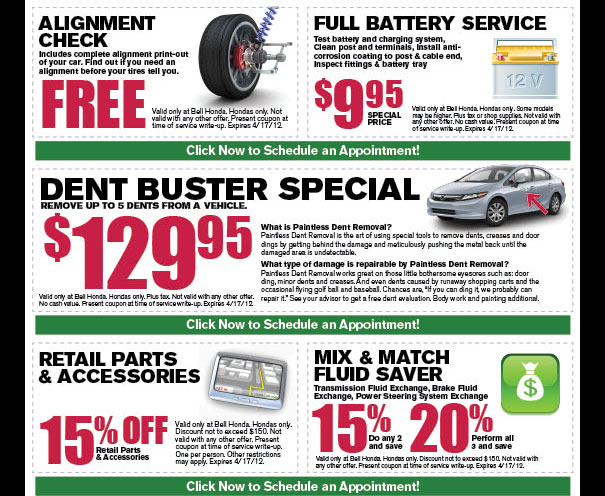 Bell honda service specials #2