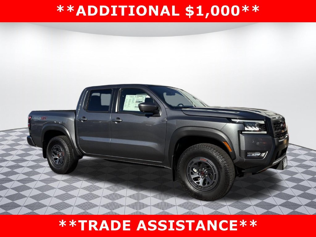 Gray (Gun Metallic) 2026 Nissan Frontier Pickup Truck Four-Wheel Drive 9-Speed Automatic Overdrive