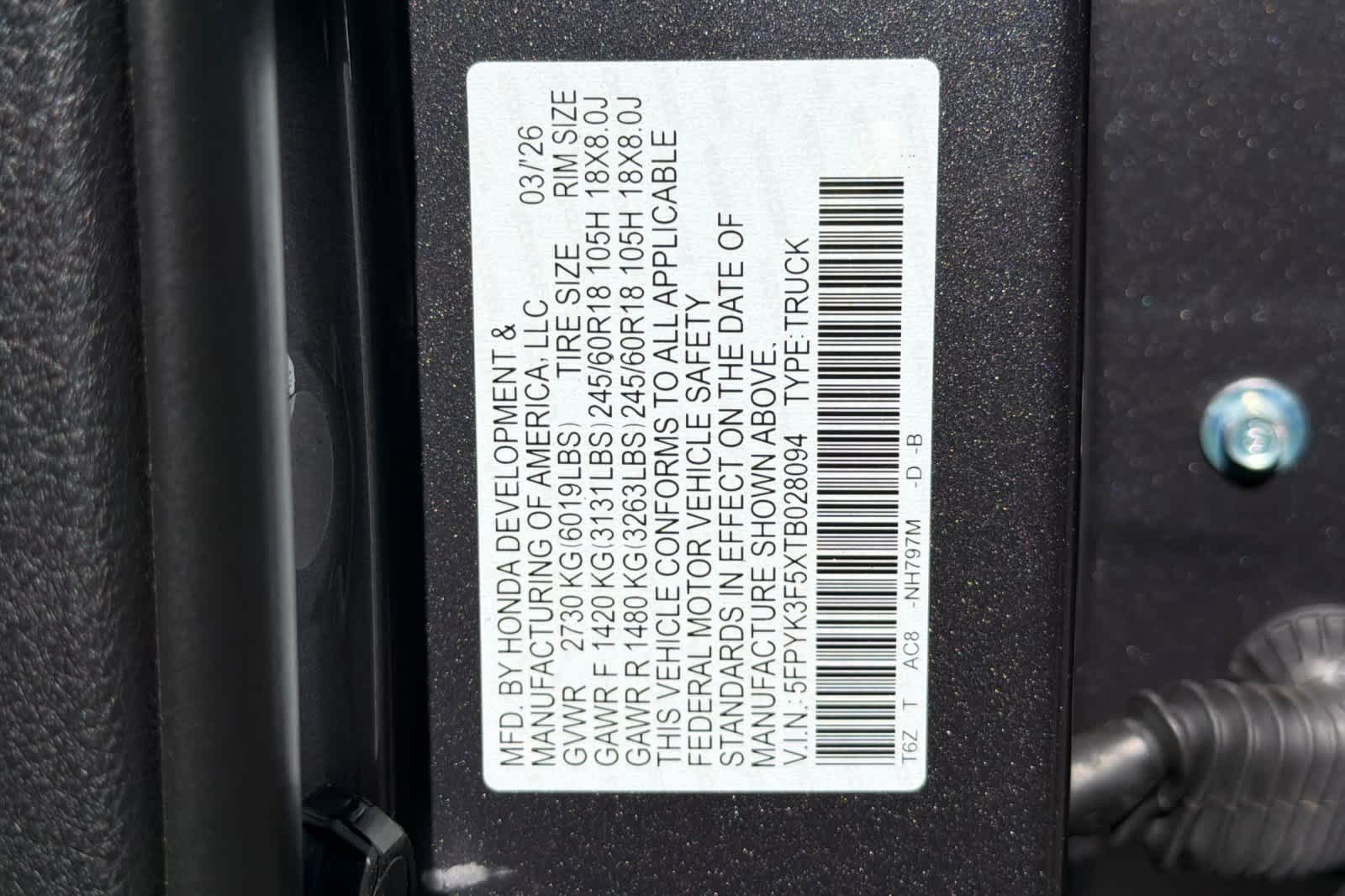 2026 Honda Ridgeline RTL - Photo 26