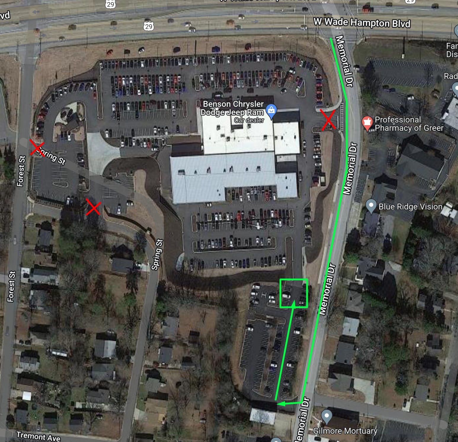 Night Drop Directions Benson Chrysler Dodge Jeep