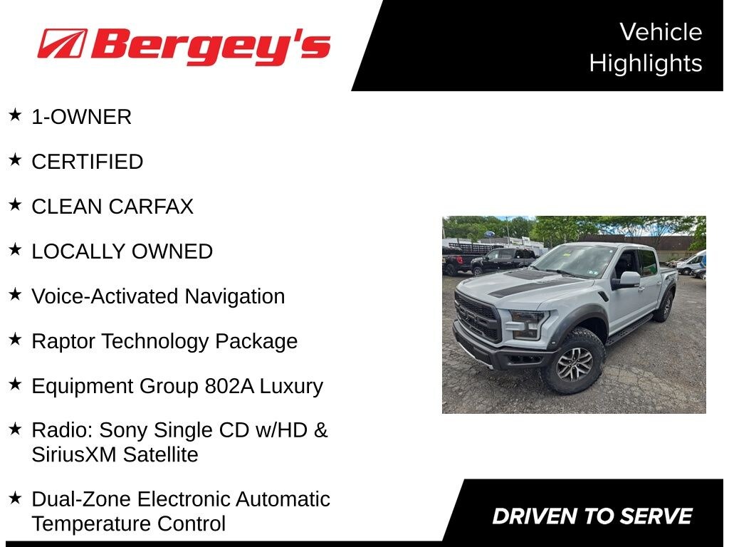 Certified 2017 Ford F-150 Raptor Truck