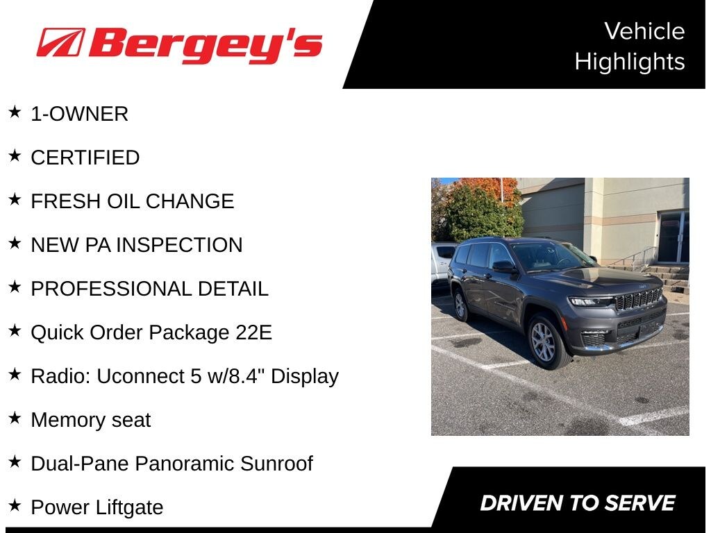 Certified 2022 Jeep Grand Cherokee L Limited with  Moonroof SUV