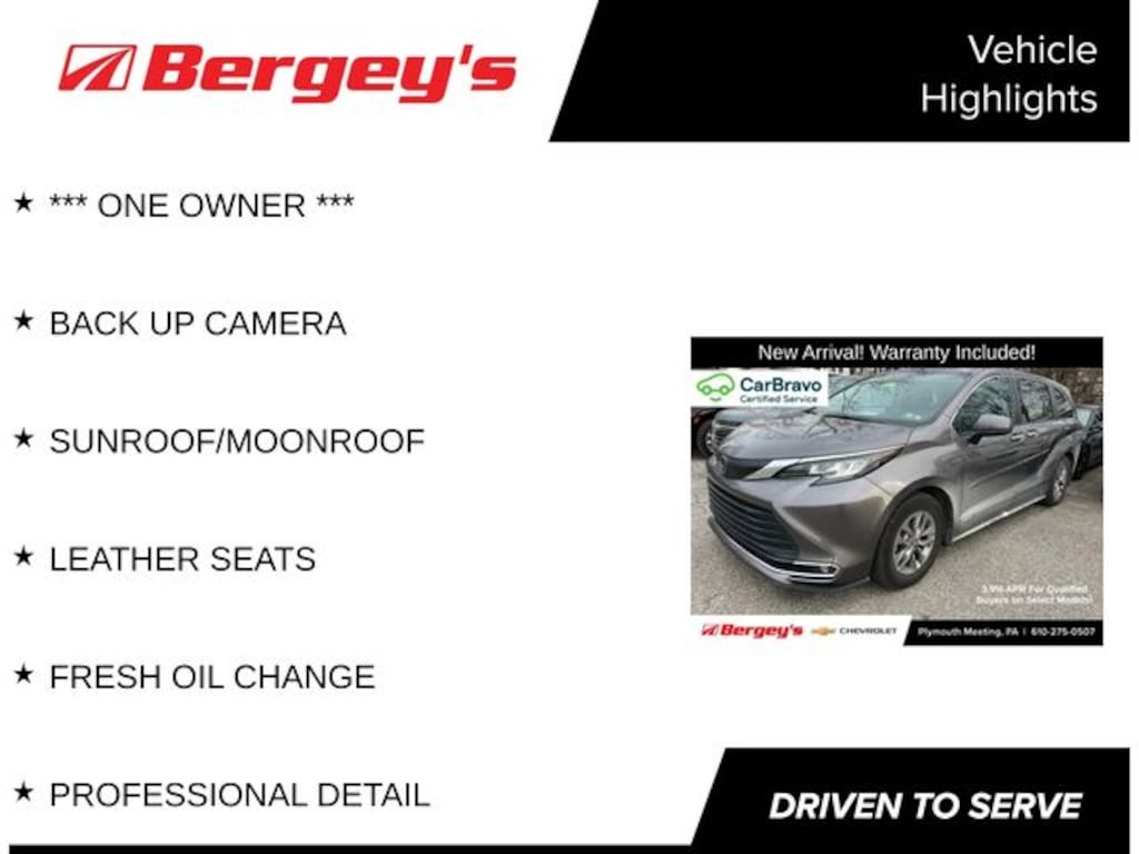 Certified 2021 Toyota Sienna XLE Minivan/Van