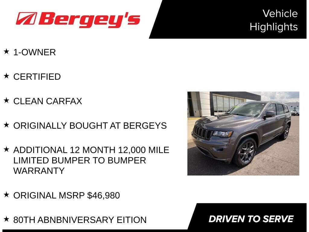 Used 2021 Jeep Grand Cherokee 80th Anniversary