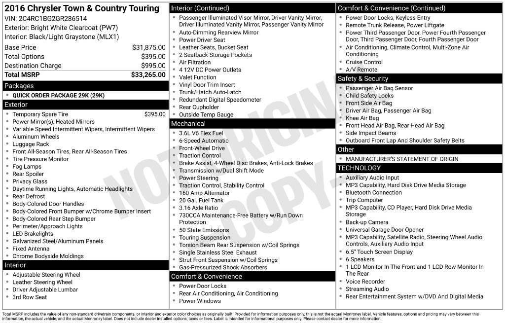 2016 Chrysler Town & Country Touring - Photo 12
