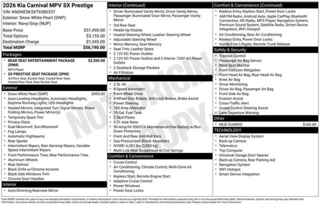 Used 2026 Kia Carnival SX Prestige