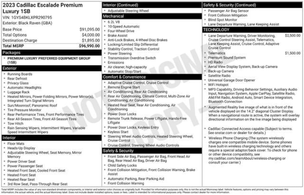 Used 2023 CADILLAC Escalade Premium Luxury SUV