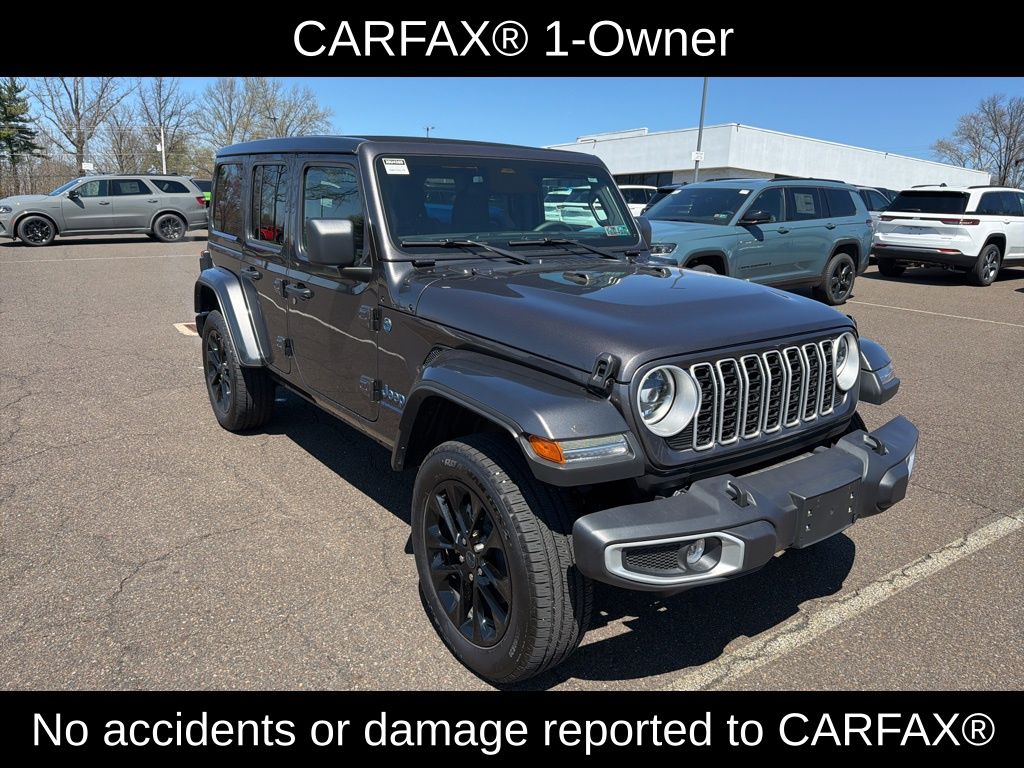 Certified 2025 Jeep Wrangler 4xe Sahara 4XE with VIN 1C4RJXP6XSW579179 for sale in Souderton, PA