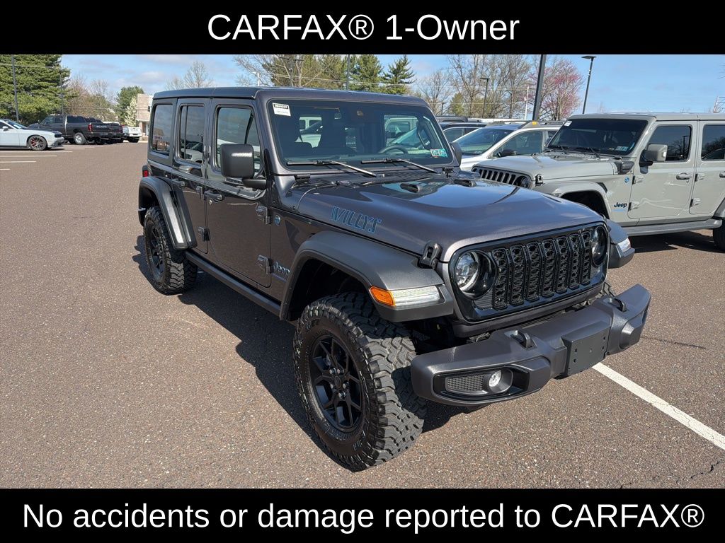 Certified 2025 Jeep Wrangler 4xe Willys 4XE with VIN 1C4RJXN68SW579944 for sale in Souderton, PA
