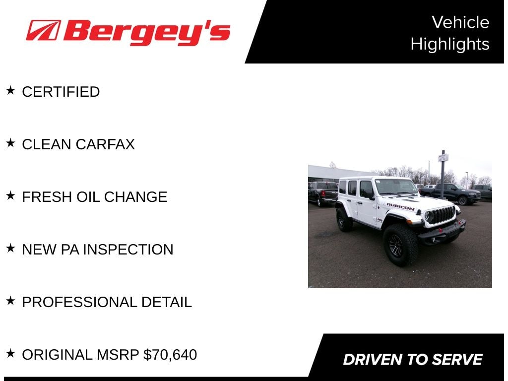 Certified 2024 Jeep Wrangler Rubicon X SUV