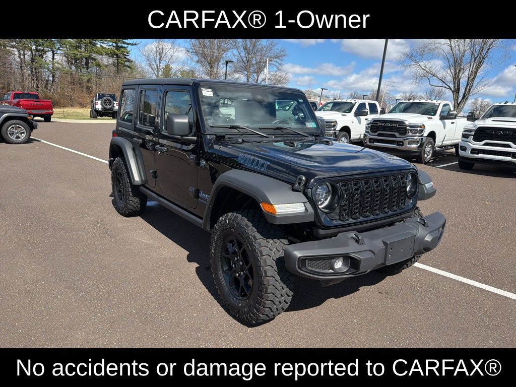 Certified 2025 Jeep Wrangler 4xe Willys 4XE with VIN 1C4RJXN62SW579793 for sale in Souderton, PA
